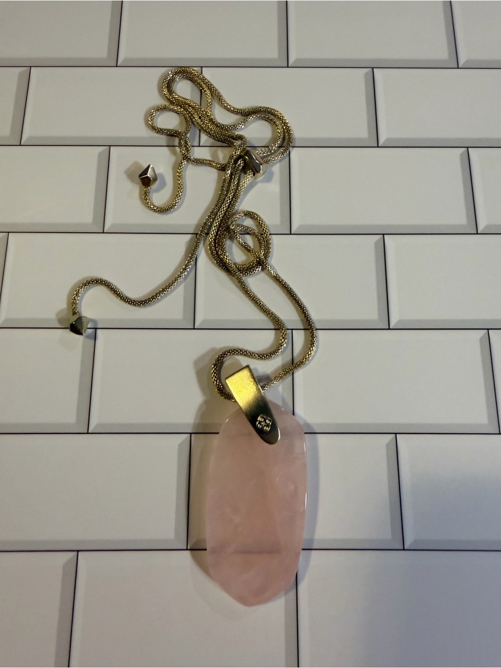 Kendra Scott Inez Rose Quartz Pendant Necklace